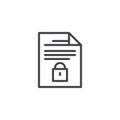 Secure document file outline icon