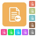 Secure document rounded square flat icons