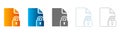 Secure Document Icons Set with Lock Symbol Flat Design Vector Illustration Royalty Free Stock Photo