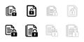 Secure Document icons set simple clean and smooth Solid and Outline Styles vector icons in black