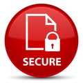 Secure (document page padlock icon) special red round button