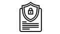 Secure Document Protection Line Icon Royalty Free Stock Photo
