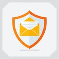 Secure Email Communication Shield Icon Royalty Free Stock Photo