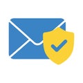 Secure Email Communication with Shield Protection Royalty Free Stock Photo