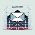 Secure Email Gateway Abstract Graphic Blue Teal White Royalty Free Stock Photo
