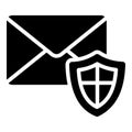 Secure email icon. Safe mobile mail, email sign with shield. Cyber security vector icon Royalty Free Stock Photo