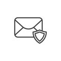 Secure email line icon Royalty Free Stock Photo