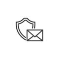 Secure Email line icon Royalty Free Stock Photo