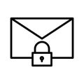 Secure email thin line vector icon