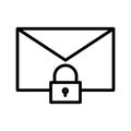 Secure email thin line vector icon