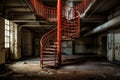 Secure Emergency staircase. Generate Ai