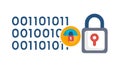 Secure Encryption Padlock with Binary Data, vector design Generative AI Royalty Free Stock Photo
