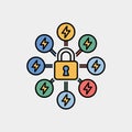 Secure Energy Network Padlock Icon Graphic Design security Royalty Free Stock Photo