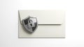 Secure envelope with a silver shield and padlock symbol Royalty Free Stock Photo