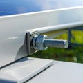 Secure Fastening of a Solar Panel Mounting System Royalty Free Stock Photo
