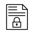 Secure file thin line vector icon