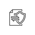 Secure File Transfer line icon