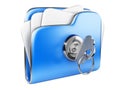 Secure files. Folder with Key.