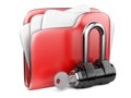 Secure files. Folder with Key.