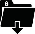 Secure Folder Download Icon Royalty Free Stock Photo
