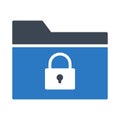 Secure folder glyph color vector icon Royalty Free Stock Photo