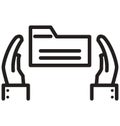 Secure folder, hands line isolated vector icon can be easily modified and edit Royalty Free Stock Photo