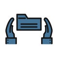 Secure folder, hands line isolated vector icon can be easily modified and edit Royalty Free Stock Photo