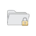 Secure Folder with Lock Icon Digital Artwork for Data Protection and Confidential File Storage Royalty Free Stock Photo