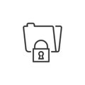 Secure folder lock line icon Royalty Free Stock Photo