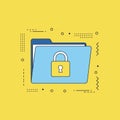 Secure Folder with Padlock - Data Protection and Privacy Concept Royalty Free Stock Photo