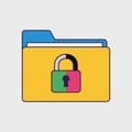 Secure Folder with Padlock - Data Protection and Privacy Concept Royalty Free Stock Photo