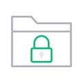 Secure folder thin color lline vector icon Royalty Free Stock Photo