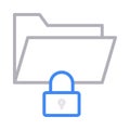 Secure folder thin line color vector icon Royalty Free Stock Photo