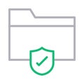 Secure folder thin line color vector icon Royalty Free Stock Photo