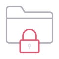 Secure folder thin line color vector icon Royalty Free Stock Photo