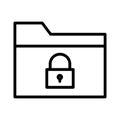 Secure folder thin line vector icon Royalty Free Stock Photo