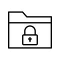 Secure folder thin line vector icon Royalty Free Stock Photo