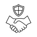 Secure friendship Vector Icon which can easily modify or edit