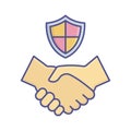 Secure friendship Vector Icon which can easily modify or edit