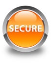 Secure glossy orange round button Royalty Free Stock Photo