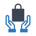 Secure glyph flat vector icon Royalty Free Stock Photo