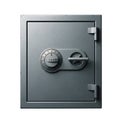 A secure gray safe with a combination lock on transparent background Royalty Free Stock Photo