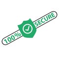 100 Secure grunge icon on white background. Badge or button for commerce website. flat style Royalty Free Stock Photo