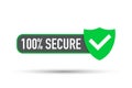 100 Secure grunge vector icon. Badge or button for commerce website. Royalty Free Stock Photo