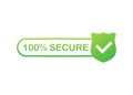 100 Secure grunge vector icon. Badge or button for commerce website. Vector stock illustration Royalty Free Stock Photo