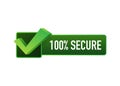 100 Secure grunge vector icon. Badge or button for commerce website. Vector stock illustration Royalty Free Stock Photo