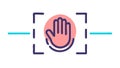 Secure Handprint Scan Biometric Identity, vector design Generative AI Royalty Free Stock Photo