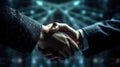 A secure handshake symbolizing the establishment of trusted access protocols created with Generative AI Royalty Free Stock Photo