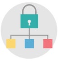 Secure Hierarchy Color Isolated Vector Icon that easily can be modified and edit. Royalty Free Stock Photo