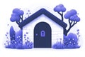 Secure home mailbox with padlock icon and blue toned background symbolizing private communication home security and digital cor